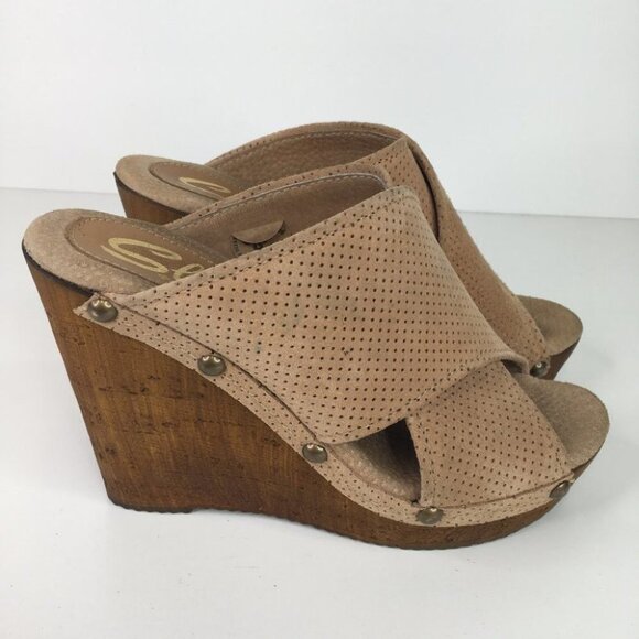 Sbicca Declan Perforated Wedge Sandal 40 - Picture 10 of 12